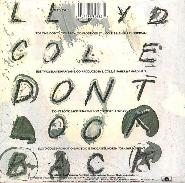 Lloyd Cole : Don't Look Back (7", Single)
