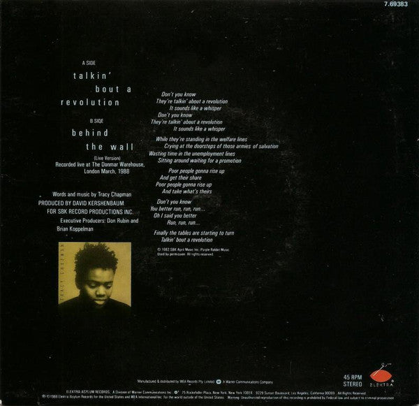 Tracy Chapman : Talkin' Bout A Revolution (7", Single)