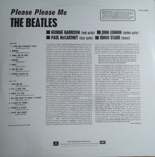 The Beatles : Please Please Me (LP, Album, RE)