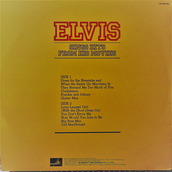 Elvis Presley : Elvis Sings Hits From His Movies (LP, Comp, RE, Ora)