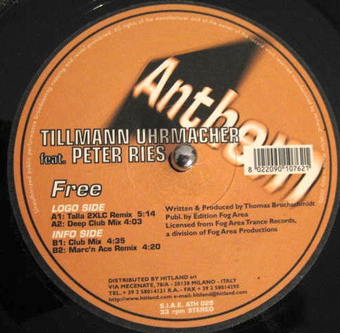 Tillmann Uhrmacher : Free (12")
