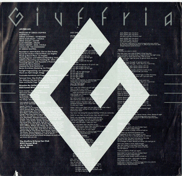 Giuffria : Giuffria (LP, Album, Glo)