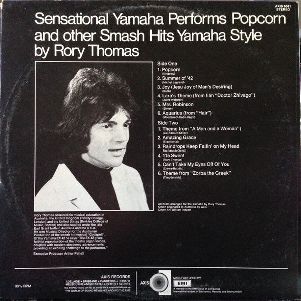 Rory Thomas : Sensational Yamaha Performs Popcorn & Other Smash Hits Yamaha Style (LP, Album)