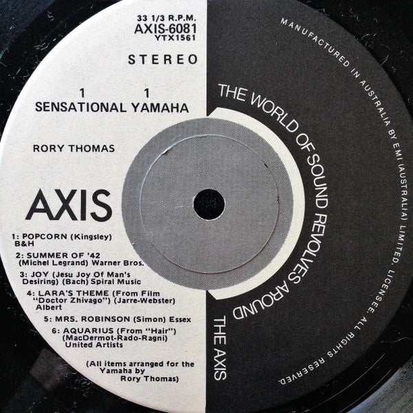 Rory Thomas : Sensational Yamaha Performs Popcorn & Other Smash Hits Yamaha Style (LP, Album)