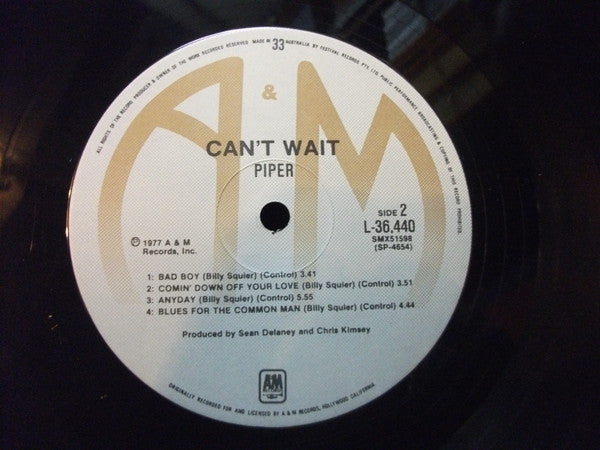 Piper (7) : Can't Wait (LP, Album)