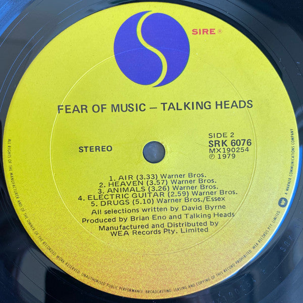 Talking Heads : Fear Of Music (LP, Album)