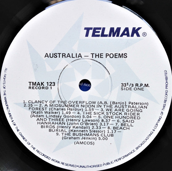 Phil Haldeman & John Downs : Australia The Poems (Record 1) (LP)