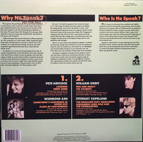 Various : Music Too Good For Words: A No Speak Sampler (LP, Smplr)