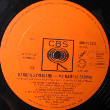 Barbra Streisand : My Name Is Barbra (LP, Album)