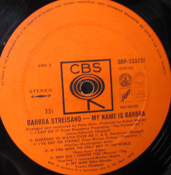 Barbra Streisand : My Name Is Barbra (LP, Album)