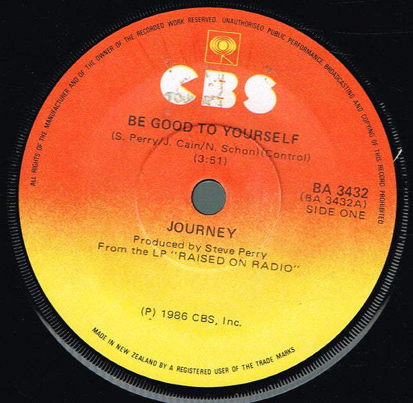 Journey : Be Good To Yourself (7&quot;, Single)