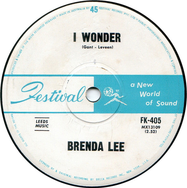 Brenda Lee : I Wonder (7&quot;, Single)