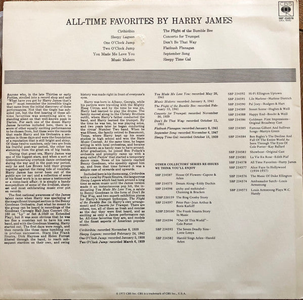 Harry James (2) : All Time Favorites (LP, Album)