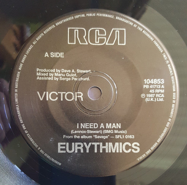 Eurythmics : I Need A Man (7", Single)