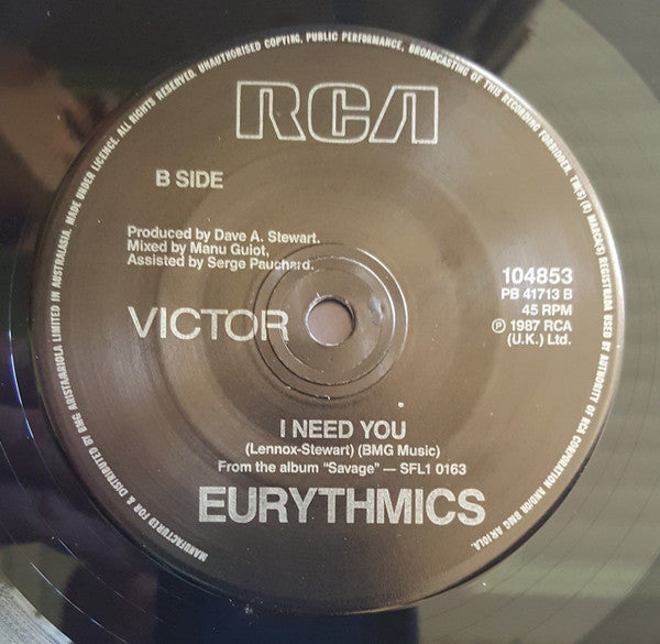 Eurythmics : I Need A Man (7", Single)