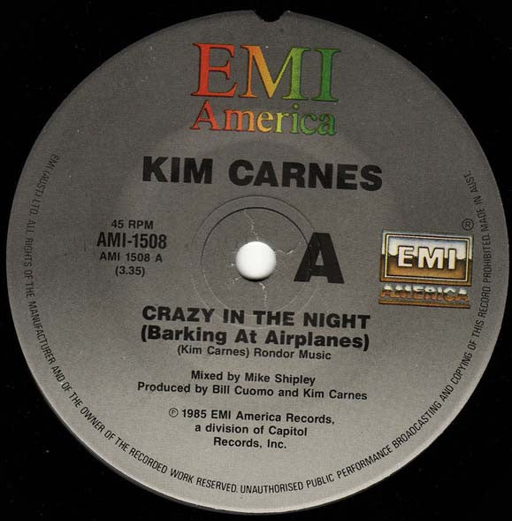 Kim Carnes : Crazy In The Night (Barking At Airplanes) (7", Single)