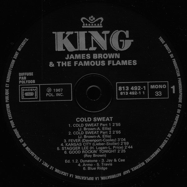 James Brown & The Famous Flames : Cold Sweat (LP, Album, Mono, RE)