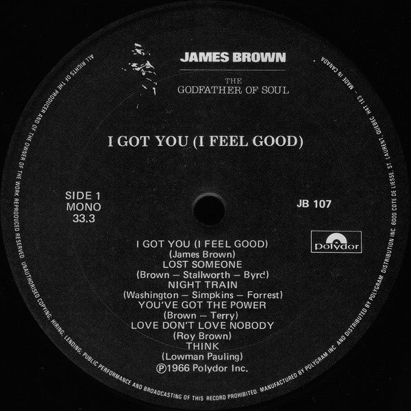 James Brown : I Got You (I Feel Good) (LP, Mono, RE)