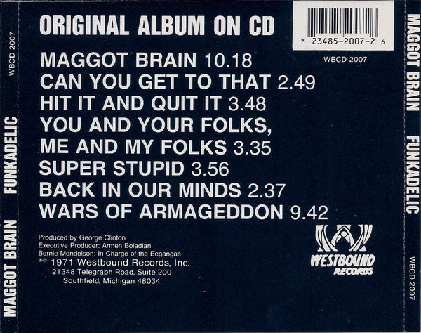 Funkadelic : Maggot Brain (CD, Album, RE)