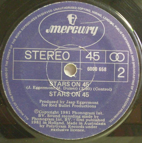 Stars On 45 : Stars On 45 (7", Single, Dar)
