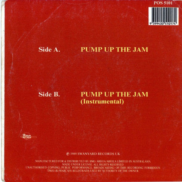 Technotronic Featuring Felly : Pump Up The Jam (7", Single)