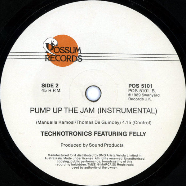Technotronic Featuring Felly : Pump Up The Jam (7", Single)