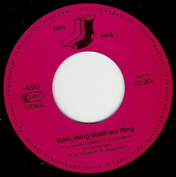 Die 3 Söck : Köln Ming Stadt Am Ring. (7", Single, Spe)