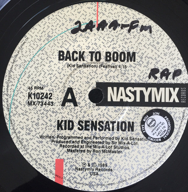 Kid Sensation : Back To Boom / I S.P.I.T. (7&quot;)