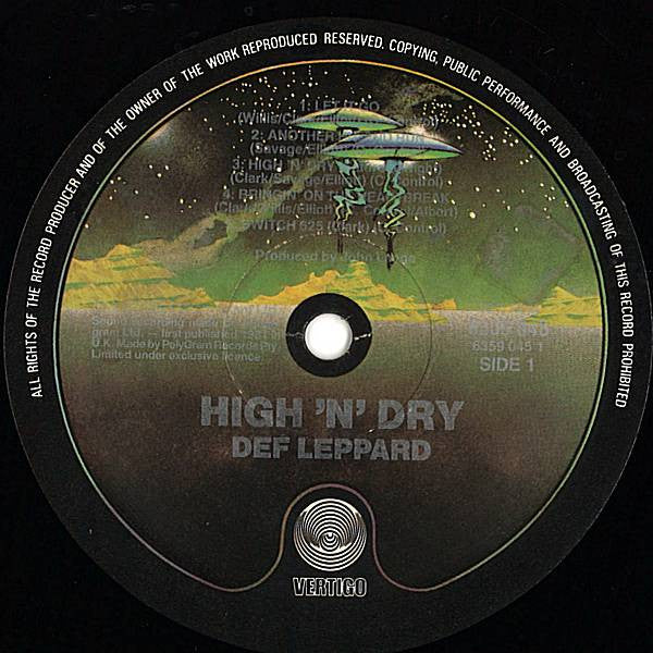 Def Leppard : High 'N' Dry (LP, Album, Sec)