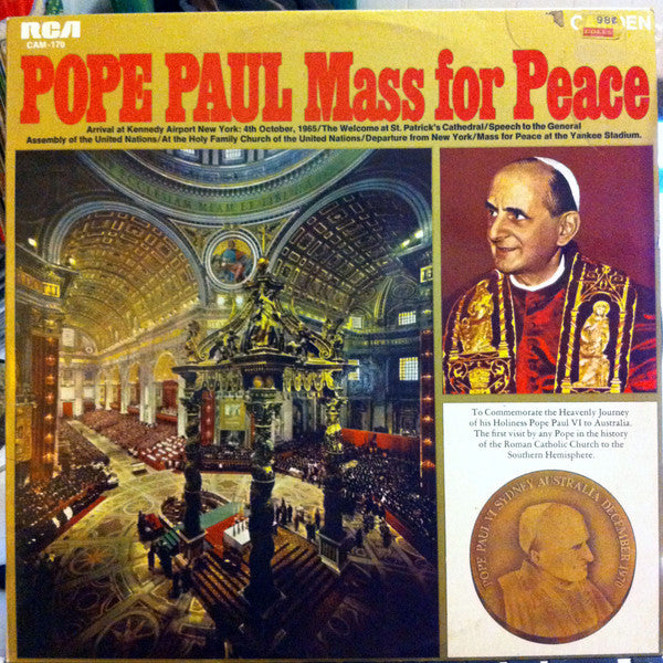 Pope Paul VI : Mass For Peace (LP, Mono)