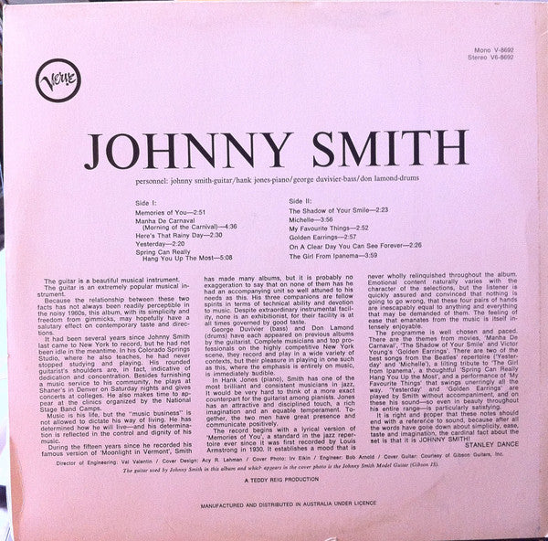 Johnny Smith : Johnny Smith (LP, Album)