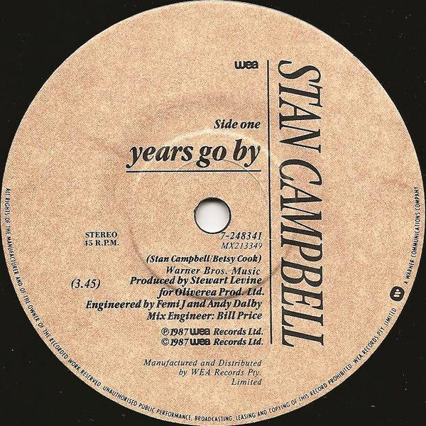 Stan Campbell : Years Go By (7", Single)