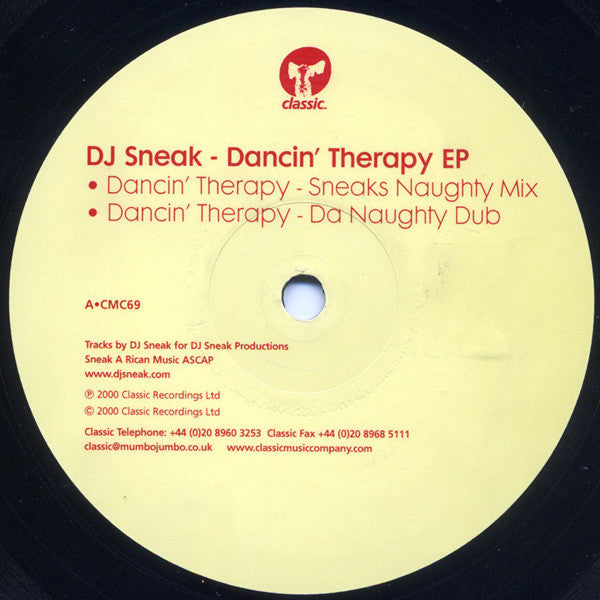 DJ Sneak : Dancin' Therapy E.P. (12", EP)