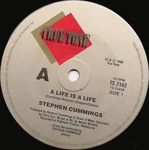 Stephen Cummings : A Life Is A Life (7", Single)