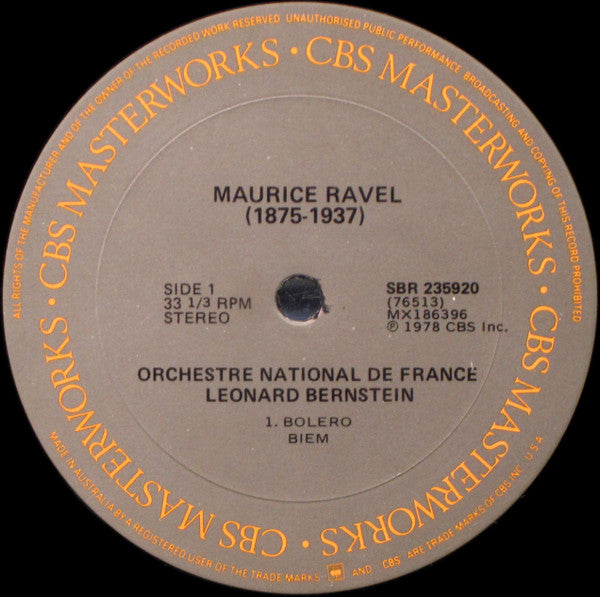 Bernstein*, L'Orchestre National De France* - Ravel* : Boléro / Alborada Del Gracioso / La Valse (LP, Album)