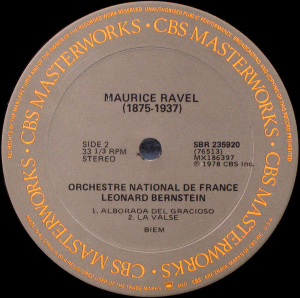 Bernstein*, L'Orchestre National De France* - Ravel* : Boléro / Alborada Del Gracioso / La Valse (LP, Album)