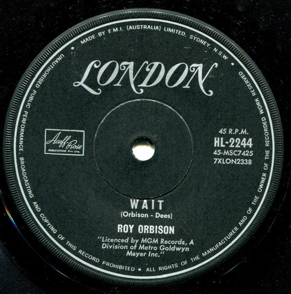 Roy Orbison : Breakin' Up Is Breakin' My Heart (7", Single)
