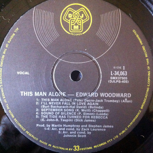 Edward Woodward : This Man Alone (LP, Album)