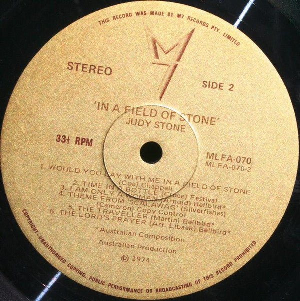 Judy Stone : In A Field Of Stone (LP, Album)