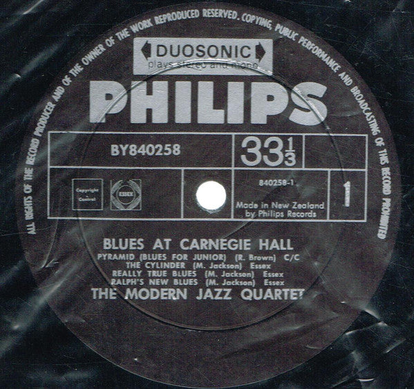The Modern Jazz Quartet : Blues At Carnegie Hall (LP, Album, Mono)