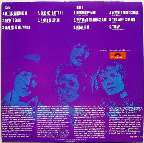 Julie Driscoll, Brian Auger & The Trinity : The Best Of Julie Driscoll, Brian Auger & The Trinity (LP, Comp)