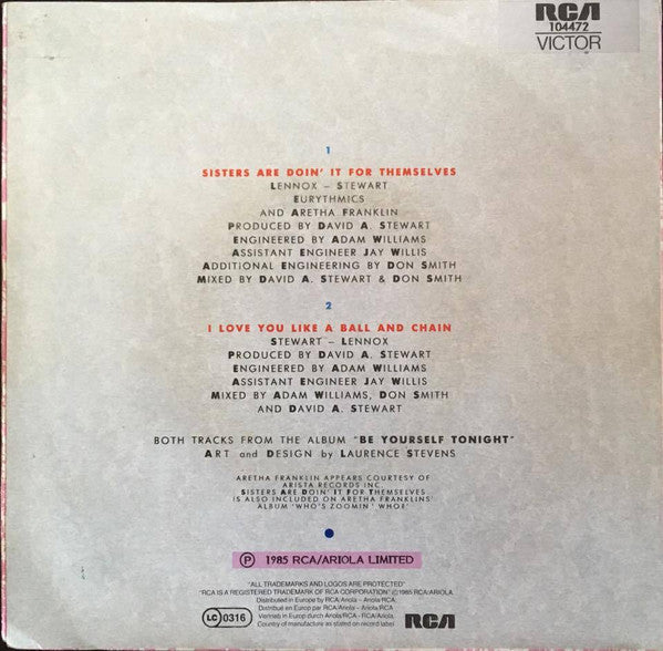 Eurythmics And Aretha Franklin : Sisters Are Doin' It For Themselves (7", Single)