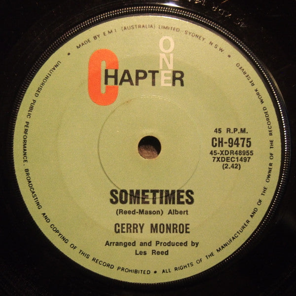 Gerry Monroe : It's A Sin To Tell A Lie (7", Single)