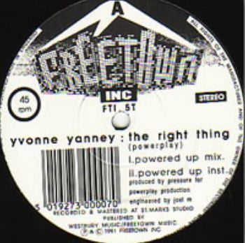 Yvonne Yanney : The Right Thing (12&quot;)