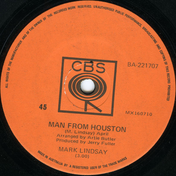 Mark Lindsay : Arizona (7", Single)