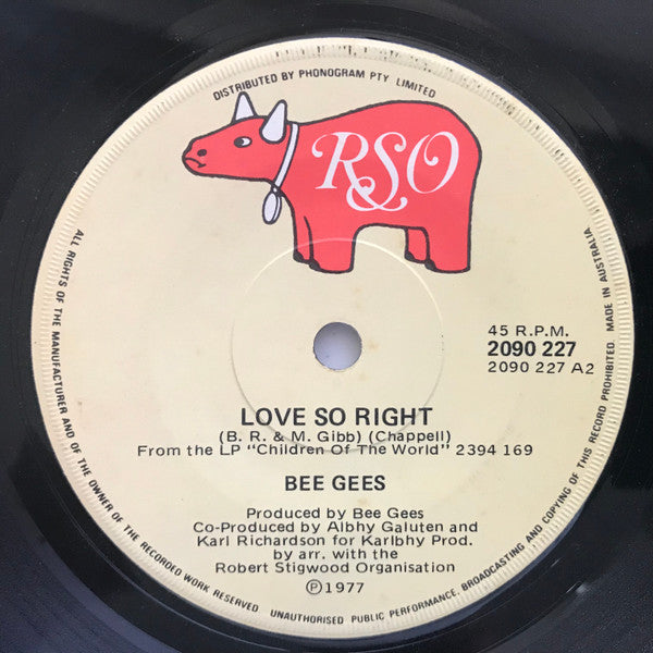 Bee Gees : Boogie Child / Love So Right (7&quot;, Single)