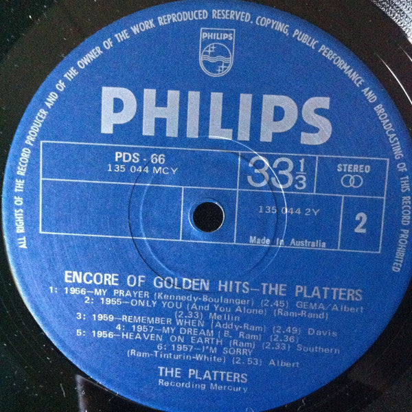 The Platters : Encore Of Golden Hits (LP, Comp, RE)