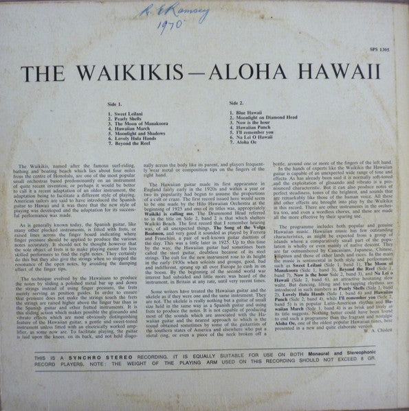 The Waikiki's : Aloha Hawaii (LP)