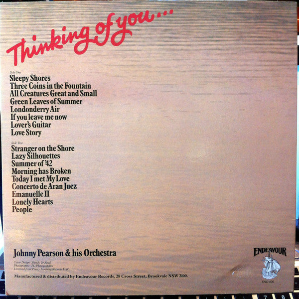 Johnny Pearson & His Orchestra : Thinking Of You (LP, Comp)