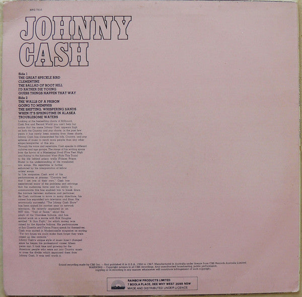 Johnny Cash : The Walls Of A Prison (LP, Comp, RE)